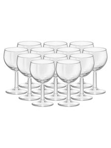Набор из 12 калиброванных бокалов для вина, в форме шара, профессиональный, 0,1 л, прозрачный VAN WELL