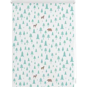 Жалюзи Seitenzugrollo Klemmfix Motiv Okko Защита от света без сверления, свободно подвешенная, с рисунком Lichtblick Original, белый/бирюзовый/белый