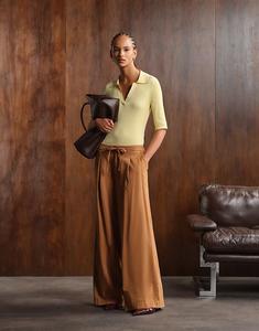 Мягкие брюки широкого кроя цвета стираной карамели Asos Design