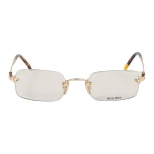 Металлическая прямоугольная оправа для очков, унисекс, светло-золотистая Miu Miu, светлый золото