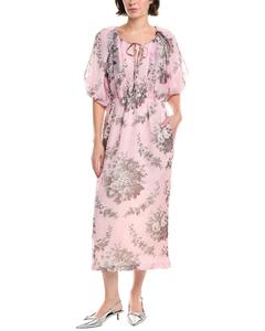 Ребекка Тейлор цветочное миди-платье Rebecca Taylor, розовый