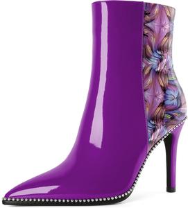 Ботильоны Joseywade на высоком каблуке для женщин, с заостренным носком, тонким стойким каблуком, боковой молнией, короткие ботинки с бусинами