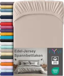 Простыня на резинке из премиального трикотажа для матрасов глубиной до 25 см - 100% суперчесаный хлопок, 140 г/м², на резинке по всему периметру, цвет: базальт, размер: 90-100 х 200 см NYVI