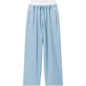Брюки с кулиской и карманом Alexander Wang, светло-голубой