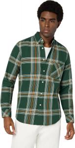 BOSS Мужская рубашка Rickert с длинным рукавом Oxford, Olive Plaid