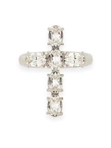 Кольцо со стразами Dolce & Gabbana, серебряный