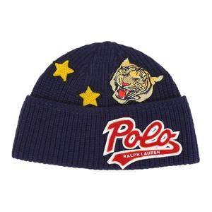 Акриловая шапка мужская синяя Polo Ralph Lauren