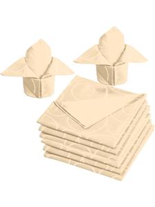 Erwin Müller Жаккардовые салфетки из смесовой хлопчатобумажной ткани, упаковка из 8 штук, цвет Оберхаузен, оттенок игристого вина