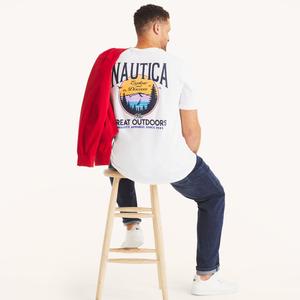 Футболка Nautica Mens Big & Tall Great Outdoors с графическим принтом, цвет bright white