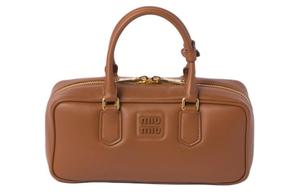 Сумка Arcadie Series кожаная боулинг через плечо кроссбоди женская коньячный MIU MIU