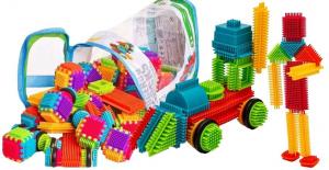 БЛОКИ HEDGEHOGS Ежики пластиковые детские Набор кубиков в ведерке 150 шт 2+ PakaNiemowlaka