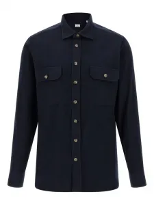 Фланелевая рубашка с нагрудным карманом BORRIELLO NAPOLI, синий
