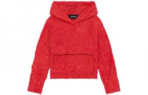 Кроп худи с эффектом креш WE11DONE, красный