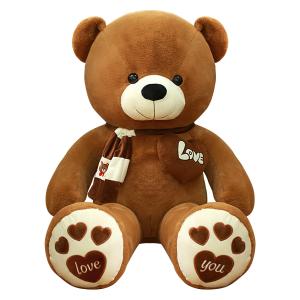 Большой плюшевый мишка с сердечком шарф для объятий подарок на день рождения для девушки кукла плюшевая игрушка высота 180см Barbne, темно-коричневый