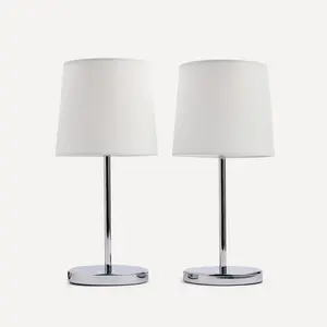 Набор из 2 вспомогательных настольных ламп Noon El Corte Inglés, серебро