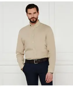 Льняная рубашка h-liam-bd-e-c1-243 Regular fit Boss, бежевый