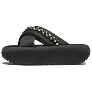 Кожаные лоскутные тапочки-слайды женские BASTO, Silver/Black