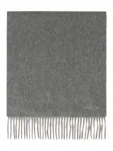 Шерстяной шарф с бахромой Lanvin, серый
