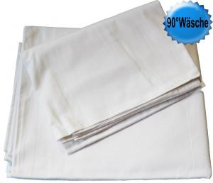 Постельное белье из хлопка, устойчивое к кипячению, застежка отельная, 2 шт.: 140х210+40х80см, белый, Линон, стирка 95 градусов KH-Haushaltshandel