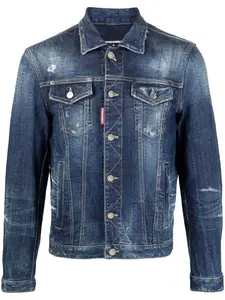 Джинсовая куртка с эффектом потертости DSQUARED2, синий