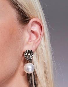 Серьги-гвоздики с текстурированным жемчугом в золоте True Decadence