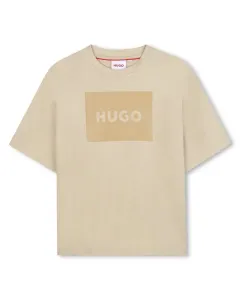 Детская футболка естественного цвета из хлопка Hugo