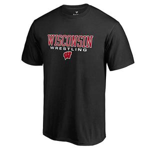 Мужская футболка fanatics branded black wisconsin badgers true sport wrestling Unbranded