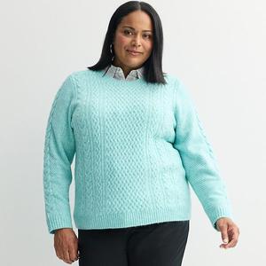 Уютный свитер Plus size Croft & Barrow, Crystal Heather