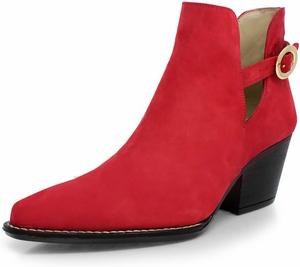 Женские ретро ботильоны с закрытым носком, вырезами, на среднем массивном каблуке, с ремешком и пряжкой, короткие стильные ботинки для повседневной носки, теплые, размер 4-16 США Wo wagas, Red