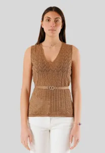 Перфорированный с поясом/// верх Kontatto, Bronzo