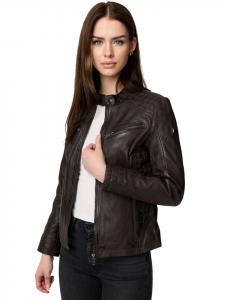 Кожаная куртка Tazzio, коричневый