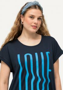 Футболка с принтом LOVE SHORT SLEEVE GRAPHIC Ulla Popken, темно-синий