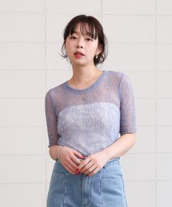 Эластичная кружевная компактная футболка