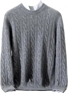 Мужской свитер из натурального кашемира с о-образным вырезом и узором "Twisted Flower"