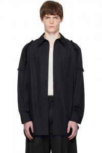 Туника с рюшами на плечах Simone Rocha, черный