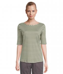 Футболка L.L.Bean Pima Cotton Tee Boatneck Elbow, цвет Sea Green/Sailcloth