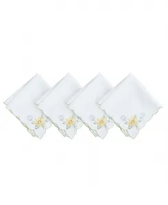 Набор из 4 салфеток с ажурным рисунком «Цветущие нарциссы» Elrene, мультиколор