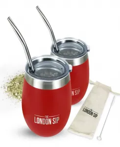 Чашка Yerba Mate Bombilla соломенная 0,2 л London Sip, красный