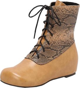 Элегантные женские ботильоны на танкетке, с круглым носком и низким каблуком, короткие ботинки, идеально подходящие для повседневной носки XIEPP, Yellow