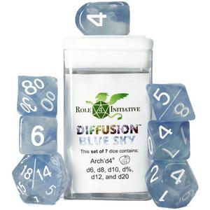Аксессуары Role 4 Initiative R4I Dice w/ Arch'd4: Diffusion - Blue Sky (7)