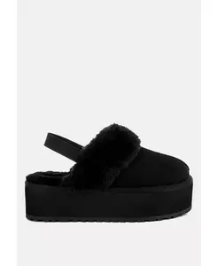 Туфли-лодочки Kutchu с отделкой из искусственного меха на платформе Classic Slingback London Rag, коричневый/бежевый