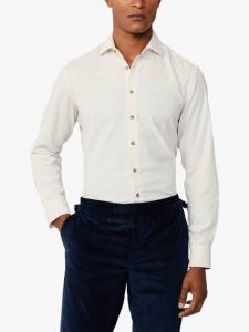 Сорочка с фактурной тканью приталенного кроя Hackett London, Off White