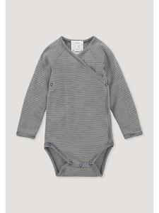 Hessnatur Боди с длинными рукавами и запахом, темно-синего цвета