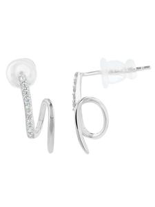 Adeliás Женские серьги - серьги-гвоздики из серебра 925 пробы с кубическим цирконием в серебряной оправе