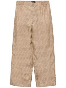 FF шелковые брюки FENDI, нейтральный цвет