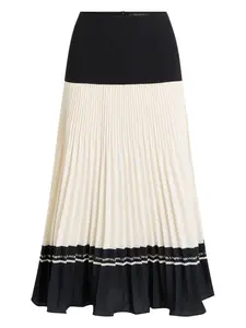 Плиссированная юбка миди с логотипом KARL LAGERFELD, черный