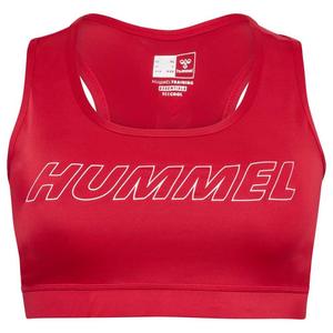 Спортивный топ женский Hummel Curvy Plus с логотипом бренда, красный