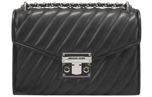 Сумка через плечо из искусственной кожи розового цвета среднего размера для женщин черная MICHAEL KORS