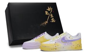 Nike Кроссовки для скейтбординга Air Force 1 унисекс, низкие, фиолетово-желтые