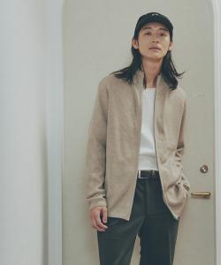 Кардиган на молнии в рубчик японских цветов Comme Ca Ism, цвет Beige